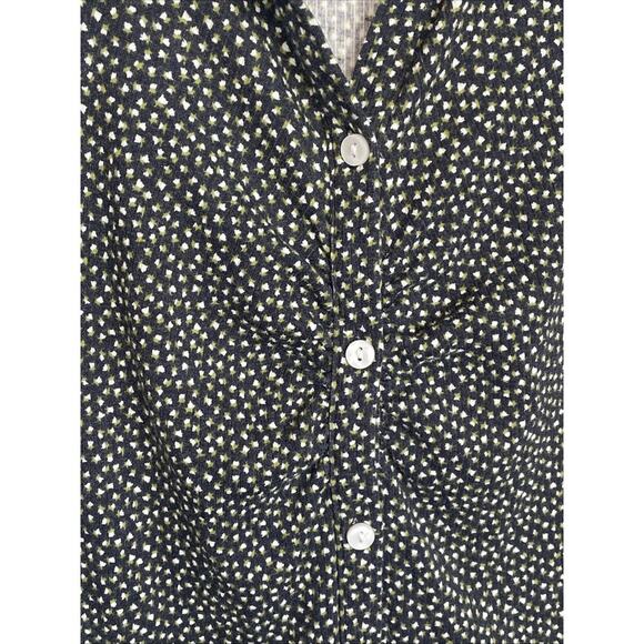 American Eagle Women's 90s Floral Button Down Mini Dress Sz M Y2K Ribbed Stretch - Picture 4 of 11